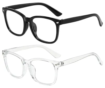 Imagen del producto de Gafas con filtro de luz azul, 2 unidades, ultraligeras, sin graduación, para trabajar frente a pantallas