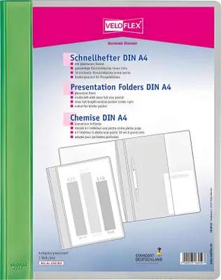 Produktbild von VELOFLEX Schnellhefter VELOFORM® Kunststoff hellgrün DIN A4 überbreit