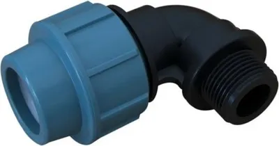 Obrázok produktu pre Objímkové spojenie PN16 koleno 90° s AG pre PE rúry Ø25mmx1