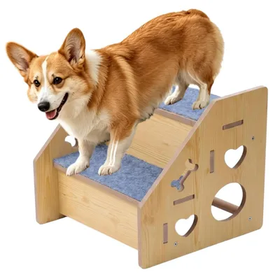 Imagen del producto de Escalera para perros de madera con superficie antideslizante