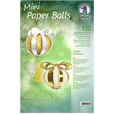 Produktbild von Bastelset Mini Paper Balls Golden Ornaments