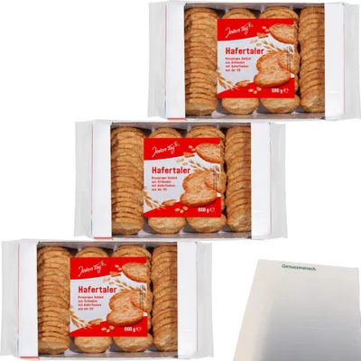Produktbild von Jeden Tag Hafertaler 3er Pack (3x600g Packung) + usy Block
