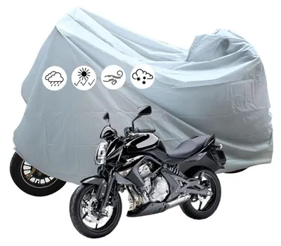 Zdjęcie produktu dla Pokrowiec na motocykl, wodoodporny, odporny na warunki zimowe, wymiary 230x130 cm, wykonany z poliestru i PEVA