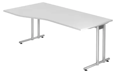 Zdjęcie produktu dla Biurko bümö seria N – kolor: biały, wymiary:  180 x 100 cm