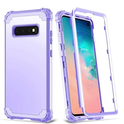 Obrázek produktu pro Galaxy S10 Pouzdro, 3 v 1 Hybridní Pevný PC TPU Silikon, Odolné proti nárazům Ochranné pouzdro pro Samsung Galaxy S10 Helles Fialová