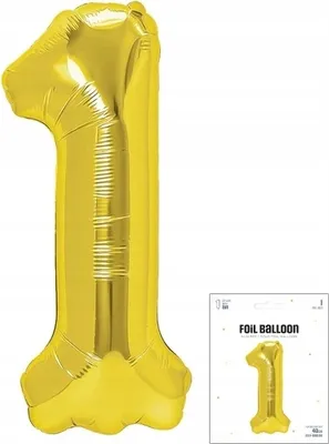 Zdjęcie produktu dla Balon Foliowy Cyfrą Cyferka 1 Złota Na Impreze Urodzinową Przyjęcie 40Cm