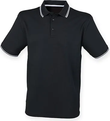 Immagine prodotto di Henbury H482 | Polo a maniche corte con punta Coolplus® da uomo - Colore: Nero/Bianco - Taglia: S