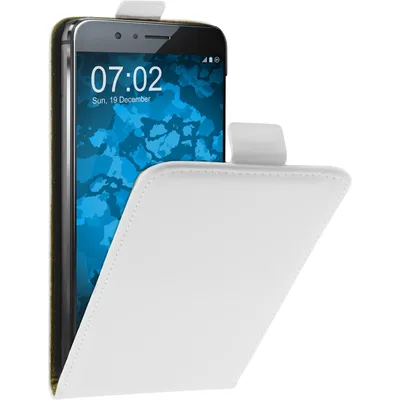 Produktbild von PhoneNatic Kunst-Lederhülle kompatibel mit Huawei Honor 8 - Flip-Case weiß + 2 Schutzfolien