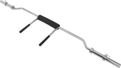 A studio shot of a barbell on a white background.
