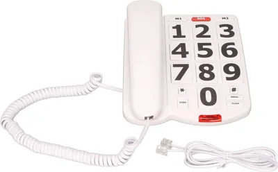 Immagine prodotto di Telefono con tasti grandi, volume grande regolabile, ricomposizione dell'ultimo numero, linea fissa con cavo