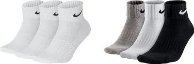 Produktbild von 6 Paar Nike Herren Damen One Quater Socks Kurze Socke Knöchelhoch - Farbe: weiß weiß/grau/schwarz - Größe: 46-50