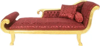 Produktbild von Casa Padrino Barock Chaiselongue Modell XXL Bordeaux Muster / Gold Rechte Seite - Antik Stil - Recamiere Wohnzimmer Möbel