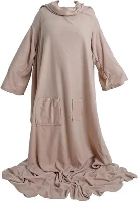 Produktbild von Ärmeldecke Kuscheldecke XXL TV-Decke Wohndecke und Fuß- + Handytasche Taupe