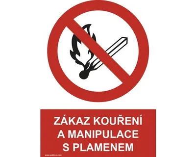 Obrázek produktu pro Walteco Zákaz kouření a manipulace s plamenem 148x210mm, formát A5, samolepka