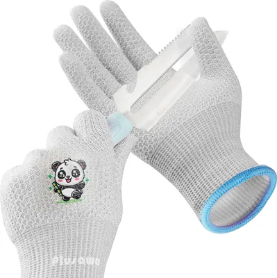 Produktbild von Plusawa 2 Paar Kinder Gartenhandschuhe für 3-12 Jahre, Eco-Latex-beschichtete Gartenhandschuhe, Atmungsaktive rutschfeste Kinder-Schnittschutzhandschuhe für Mädchen und Jungen - XS