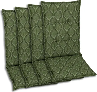 Produktbild von GO-DE Textil, Sesselauflage Hochlehner, 4er-Set, Farbe: grün, Maße ca.: 120 cm x 50 cm x 7 cm