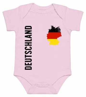 Zdjęcie produktu dla Zestaw dla fana piłki nożnej reprezentacji Niemiec: koszulka, spodenki, flaga, body dla dziecka (rozmiar 6/12 miesięcy), kolor różowy