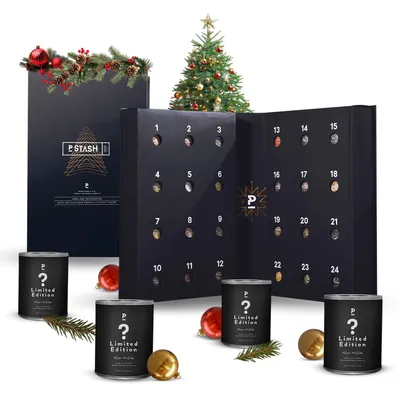 Produktbild von P-Stash Adventskalender 2026 Weihnachtskalender mit Nüssen und Schokolade - Pistazien, Mandeln, Haselnüsse, Erdnüsse uvm. - Nussmischung handgeröstet
