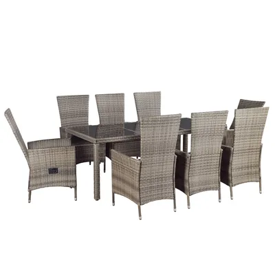 Produktbild von Ratanový set Rimini Plus, sivý, pre 8 osôb, pohodlné vankúše s hrúbkou 5 cm