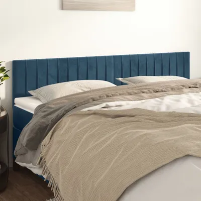 Produktbild von The Living Store Kopfteile 2 Stk. Dunkelblau 80x5x78/88 cm Samt