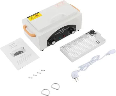 Zdjęcie produktu dla Elektryczny sterylizator na gorące powietrze – szafka do sterylizacji – 300 W – pojemność 2 l – 50–220 °C – timer 0–60 min – 220–240 V wtyczka UE – biały/czarny