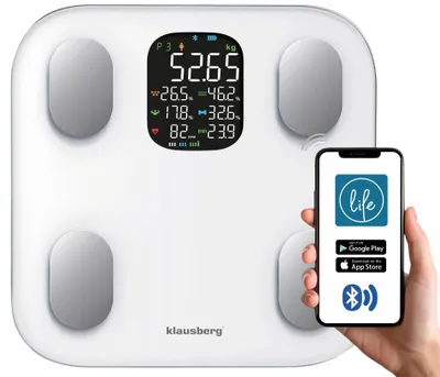 Produktbild von Badezimmerwaage Klausberg Kb-7855 Körperanalyse, BMI, Bluetooth, 180 kg