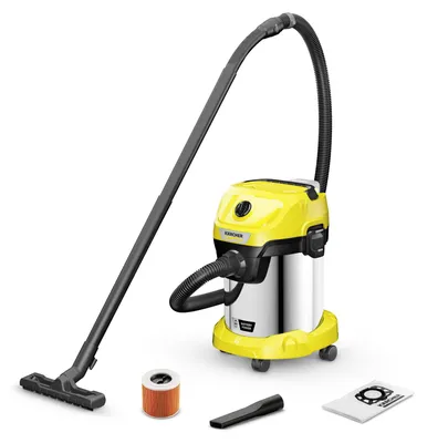 Produktbild von Kärcher Akku-Nass-/Trockensauger WD 3-18 S, 270 W, 17 l, Patronenfilter, gelb