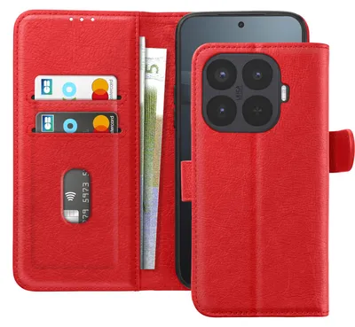 Zdjęcie produktu dla Avizar, etui Chesterfield do telefonu Xiaomi 17T z przegródką na karty i funkcją stojaka, kolor czerwony