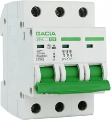 Image de Disjoncteur de protection de ligne C32A 3 pôles 6kA Disjoncteur LS GACIA 9865