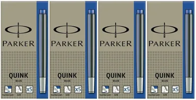 Produktbild von Parker Quink – Set mit 20 – Tintenpatronen – Blau – (4 x 5)