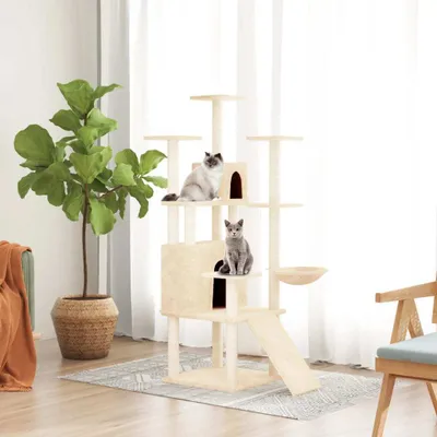 Produktbild von Best Möbel Kratzbaum mit Sisal-Kratzsäulen Creme 154 cm - Kratzbäume CL4888678 1parcel