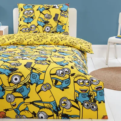 Bettwäscheset Minions 135x200 cm + 50x75 cm, 2-teilig