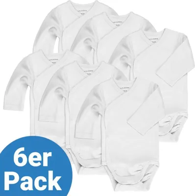Produktbild von LaLoona Wickelbody Langarm 6er Pack - Weiß