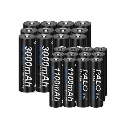 Obrázek produktu pro Nabíjecí baterie, kapacita 1100 mAh, technologie Ni-MH, 1,2 V, 12AA a AAA