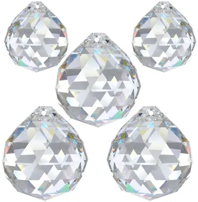 Produktbild von Kristallkugel ø 30 mm 5 Stück Bleikristall Regenbogenkristall Kristall Kugeln zum aufhängen Fensterdeko Feng Shui Kristallglas