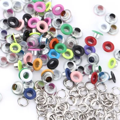 Image de 100Sets 5 Mm ronde en m?tal TEILET, Scrapbooking m?tallique Eyeletts boucle avec m?tal, Pratique pour les projets, 5 couleurs pour les accessoires de v?tement en cuir (Mixte