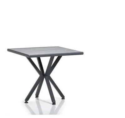 Image de Table de jardin en aluminium gris et noir 94 x 78 x 94 cm