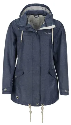 Produktbild von Dry Fashion Damen Funktionsmantel Bansin - Regen-Mantel Funktionsjacke Regenjacke wasserdicht winddicht in Navy-Melange Größe 38