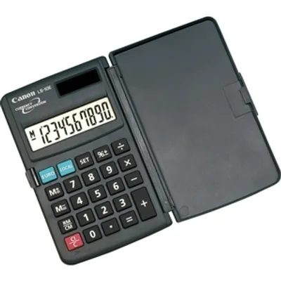 Produktbild von Canon LS-10E Standard-Taschenrechner - 10 Stellen - LCD - Akku/Solar Angetrieben - 9 mm Höhe x 73 mm Breite x 118 mm Länge - Dunkelgrau