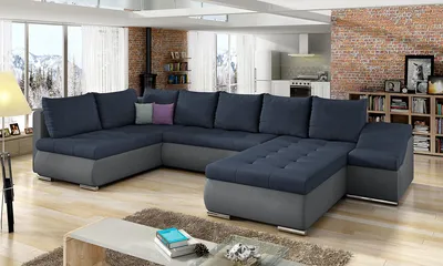 Produktbild von NABBI Ecksofa U mit Zerlegung ein Lagerraum Grosseto L - Blau grau