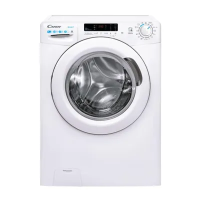 Produktbild von Candy Smart CSWS 4962DWE/1-S, Frontlader, Freistehend, Weiß, Links, Weiß, Schwarz
