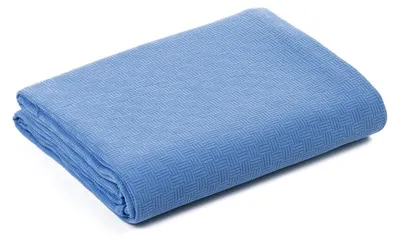 Tagesdecke aus Panama-Baumwolle, waschbeständig, blau, Matrimoniale