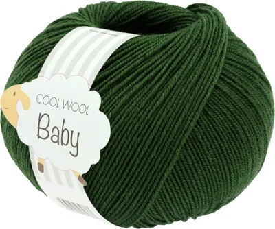 Produktbild von Lana Grossa COOL WOOL BABY 50 g sanfte Babywolle, super fein, atmungsaktiv 220 m Farbe 336 - Dunkelgrün
