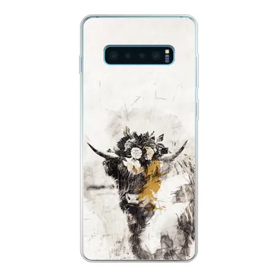 Produktbild von MuchoWow® Handyhülle Schutzhülle Hülle für Samsung Galaxy S10 Lite Schottischer Highlander - Farbe - Blumen Silikon Softcase Handy Hülle - Schutz