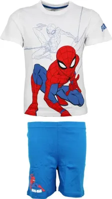 Produktbild von Marvel Spiderman Kinder Schlafanzug Pyjama Shirt Shorts – Blau / 98
