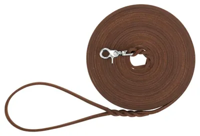 Produktbild von TRIXIE Rustic Fettleder Schleppleine - dunkelbraun - 10 m/8 mm