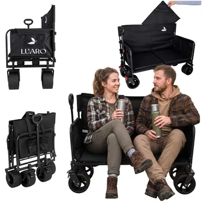 Obrázek produktu pro Skládací transportní vozík LUARO s opěradlem a sedadlem