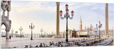 Produktbild von Bilder auf glas - Architektur Stadt Venedig - 140x50cm - Glasbilder - Wandbilder - Kunstdruck - zum Aufhängen bereit - Wanddekoration aus Glas - Glas Bilder - Wandbild auf Glas - GAB140x50-2553