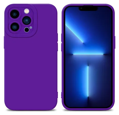 A purple phone case is shown next to a smartphone.