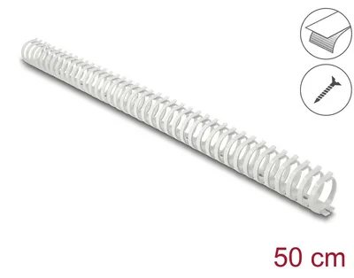 Produktbild von DeLOCK Kabelkanal Flexibel selbstklebend schraubbar 34 x 35 mm - Länge 50 cm grau, Kabelkanal, Universal, Kunststoff, Grau